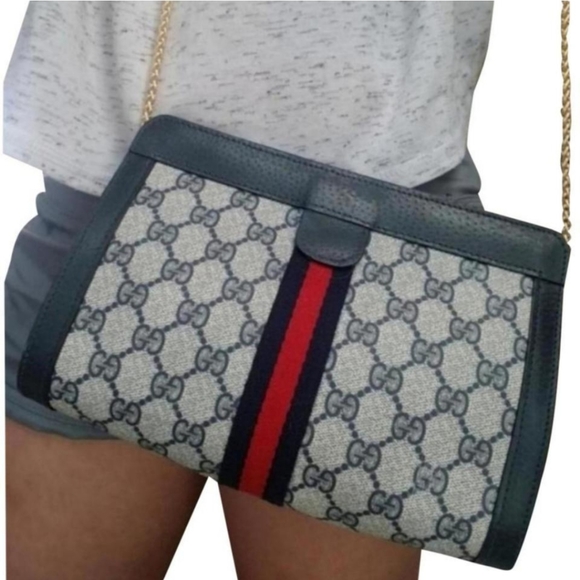 Authentic Vintage Gucci GG Monogram Supreme Ophidia Clutch Fanny Bum Waist Belt - Picture 1 of 10
